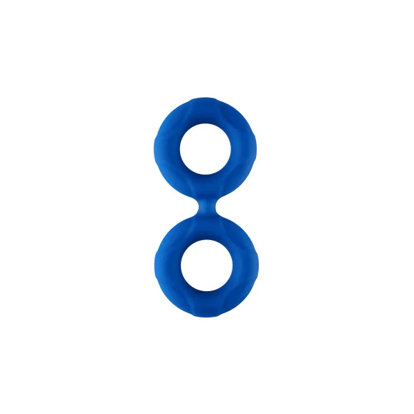 Forto F-81 Liquid Silicone Cock & Ball Double Ring, Medium, Blue