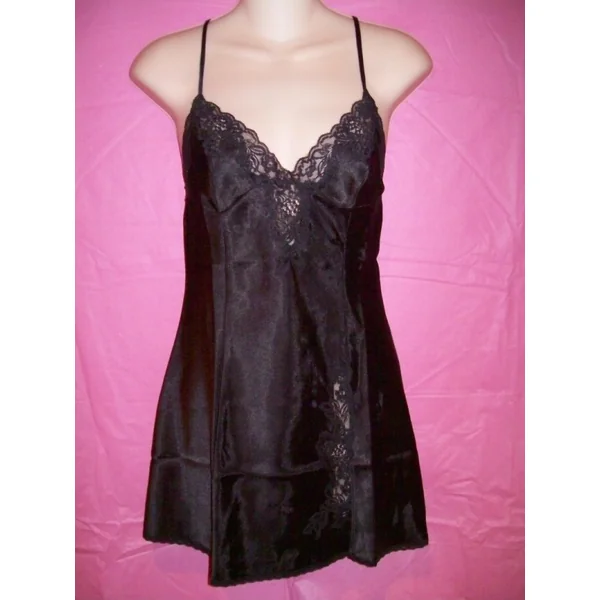 Frederick’s Of Hollywood Lingerie Satin and Lace Chemise