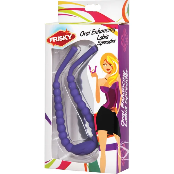 Frisky Oral Enhancing Hands Free Labia Spreader - Purple