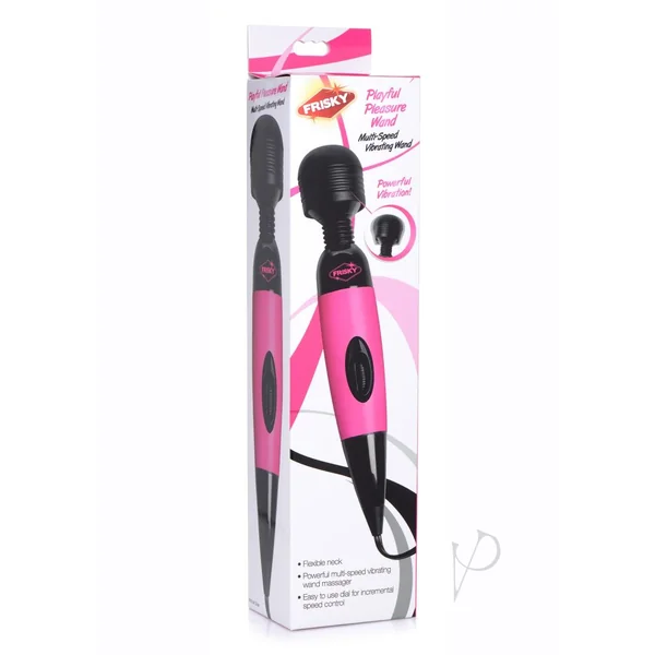 Frisky Playful Pleasure Plug In Wand Massager - Pink