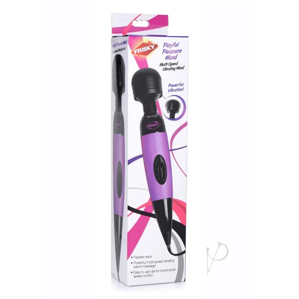 Frisky Playful Pleasure Plug In Wand Massager- Purple