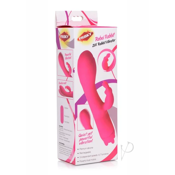 Frisky Rebel Rabbit 21X Rabbit Vibrator - Pink