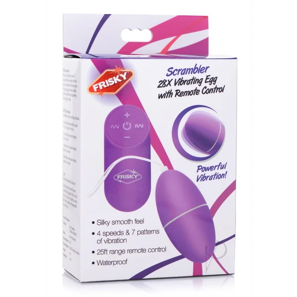Frisky Scrambler 28X Rechargeable Vibrating Egg with Remote Control - Purple