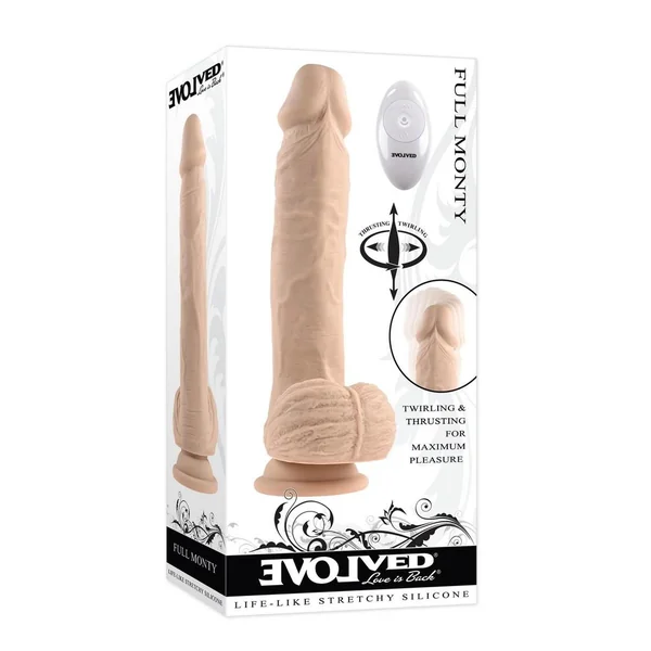 Full Monty Silicone Rechargeable Realistic Dildo with Remote Control 9in