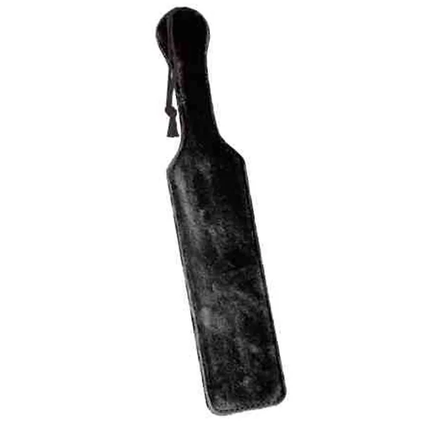 Fur Lined Leather Paddle 14.5 Inch Black