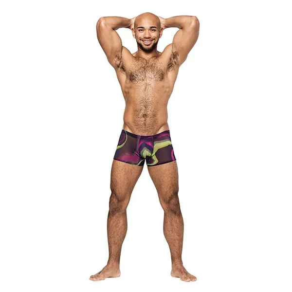 Galactic Print Micro Mesh Mini Shorts