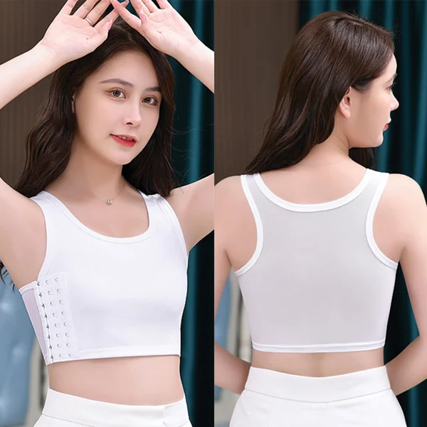 Gender Fluid Chest Compression Binder - M White