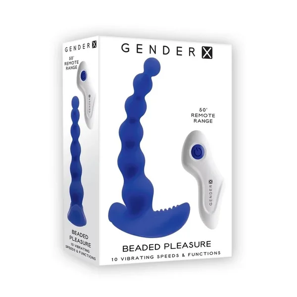 Gender X Beaded Pleasure Rechargeable Silicone Probe with Remote Control