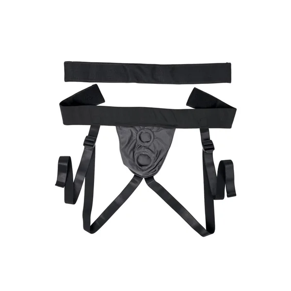 Gender X Double Rider Harness with Vibrating Ring – Black