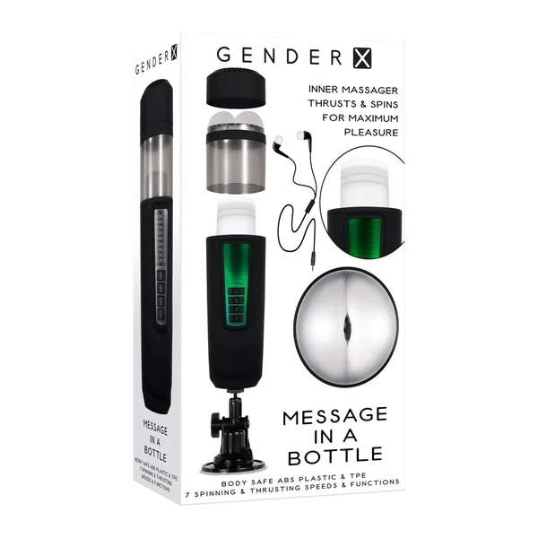 Gender X Message In A Bottle Rechargeable Thrusting Spinning Stroker