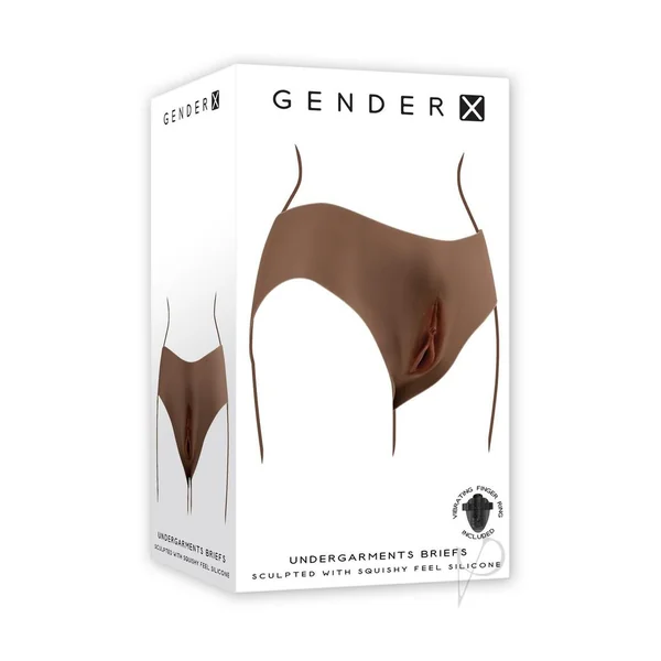 Gender X Undergarments Briefs with Silicone Vagina - Chocolate