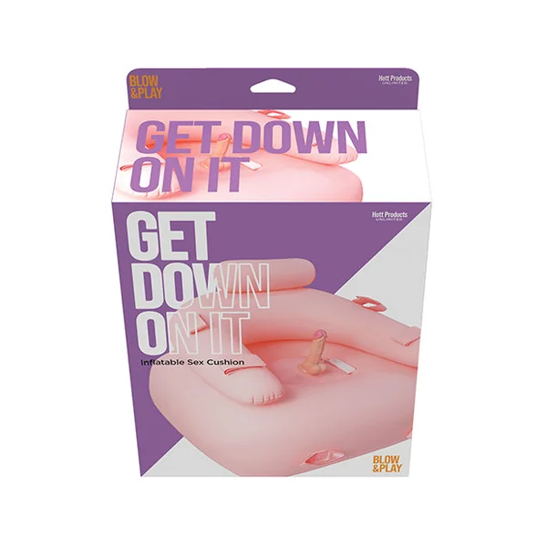 Get Down On It Inflatable Cushion with Wired Remote Control and Vibrating Silicone Dildo PlUnited StatesWrist/Leg Straps - Fuchsia
