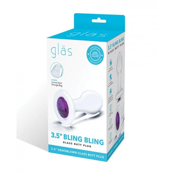 Glas 3.5 Bling Bling Glass Butt Plug "