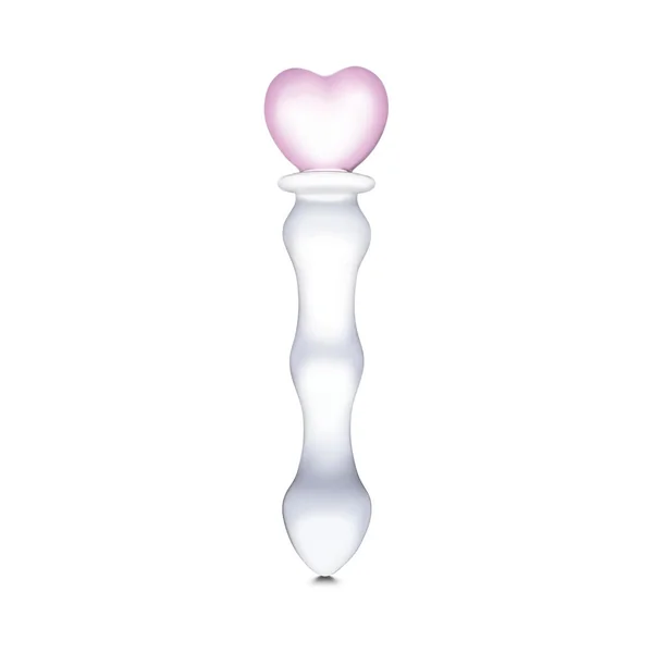 Glas 8 in. Glass Dildo with Heart Handle