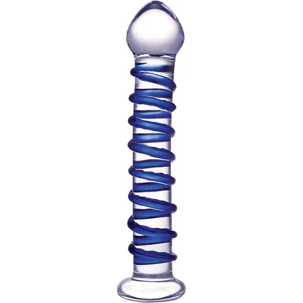 Glas Blue Spiral Glass Dildo