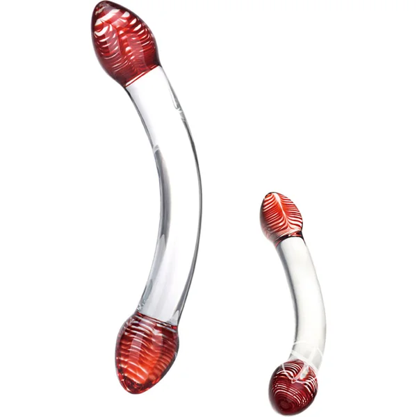 Glas Red Head Double Dildo