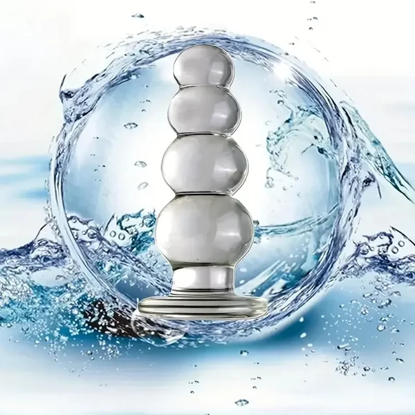 Glass Dildo Butt Plug Crystal Glass Anal Plug Transparent Anal Beads