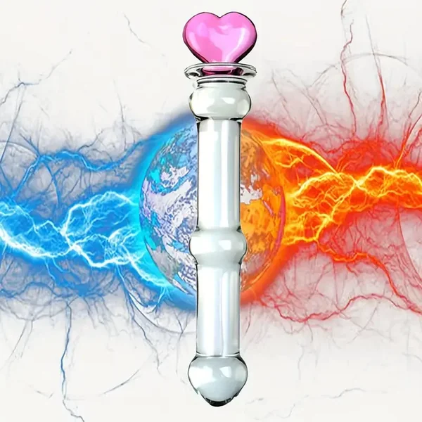 Glass Double-Ended Dildo G-Spot Stimulation Butt Plug Pleasure Wand