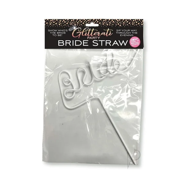 Glitterati Bride Reusable Twisty Straw White Bachelorette Party Supply