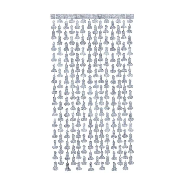 Glitterati Disco Penis Curtains (2 Each 6ft. Panels) – Silver/Black