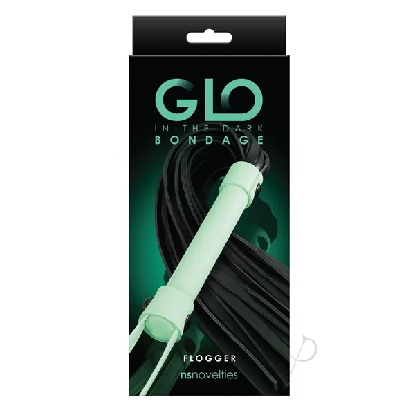 GLO Bondage Glow In The Dark Flogger - Green