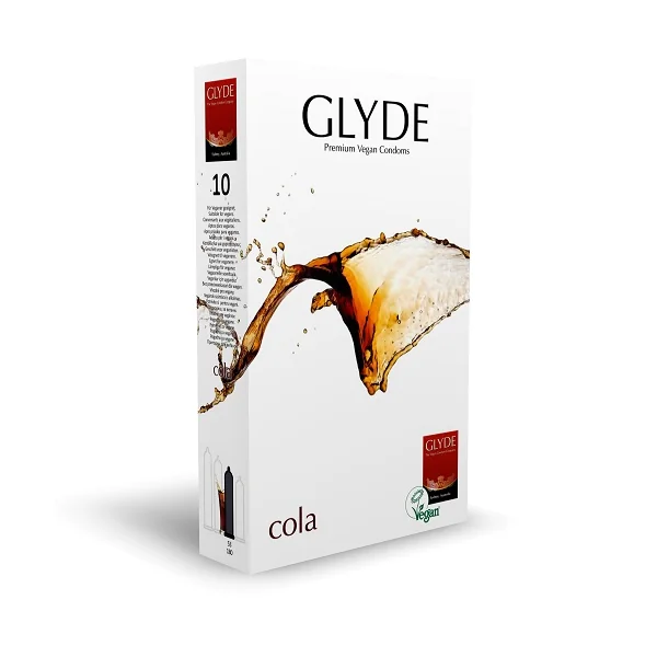 Glyde Ultra Cola Flavour Vegan Condoms 10 Pack