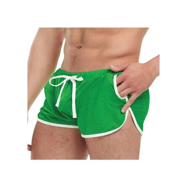 Goal Line Side Split Mesh Booty Shorts – Large/XLarge – Green