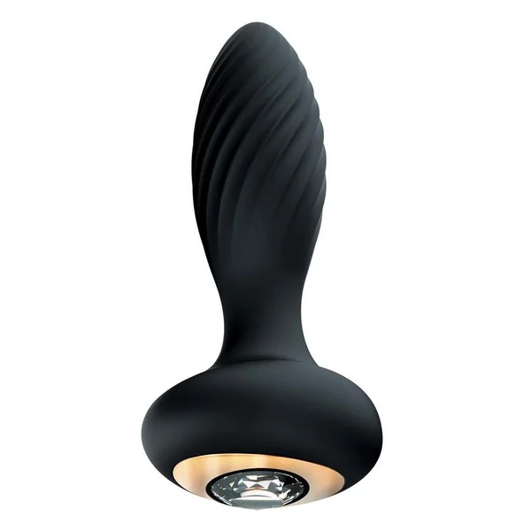 Goddess Diamond Vibrating Rechargeable Silicone Plug – Black