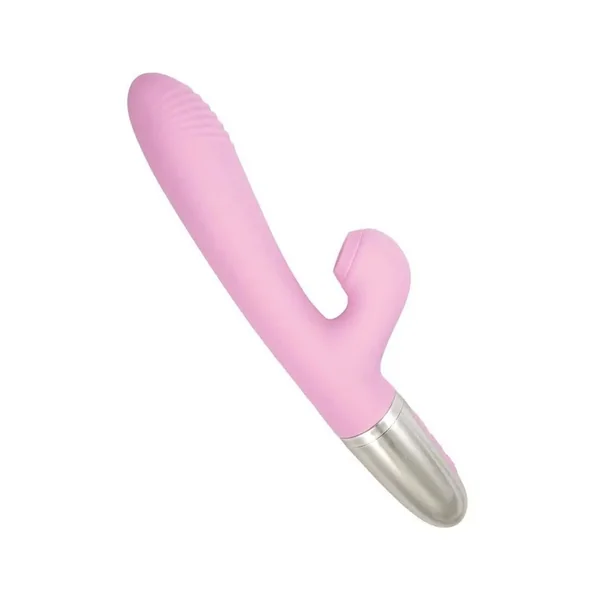 Goddess Tapping Thruster Rechargeable Silicone Vibrator with Clitoral Stimulator