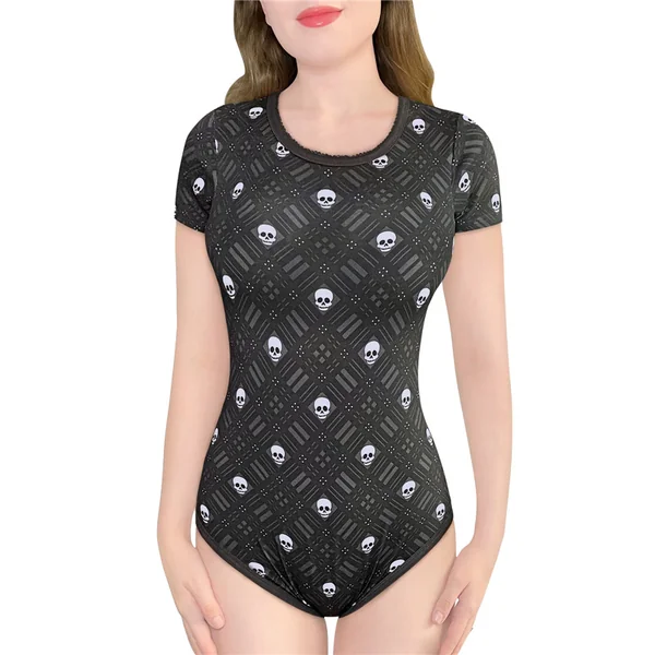 Goth Plaid Onesie Bodysuit