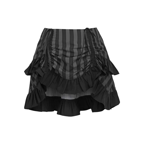 Grey/Black Striped Ruched Bustle Skirt