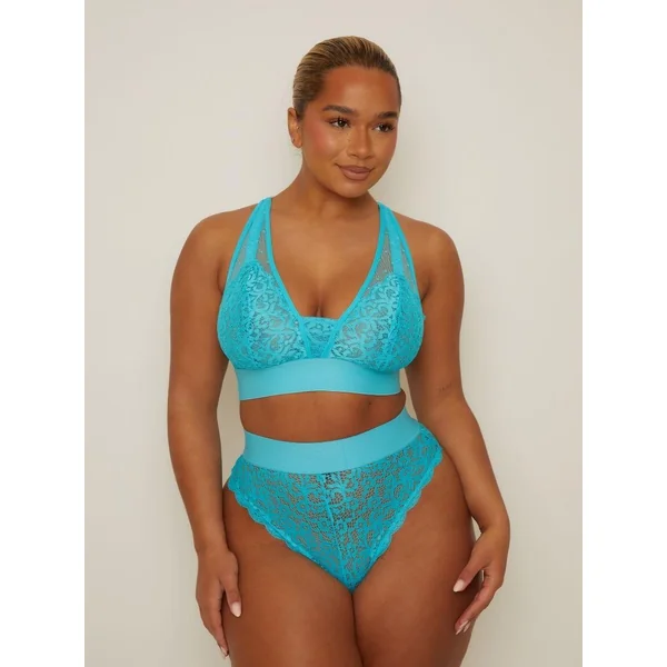 Hallie Bralette & Brief Set : Bluebird Blue