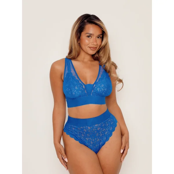Hallie Bralette & Brief Set : Dazzling Blue
