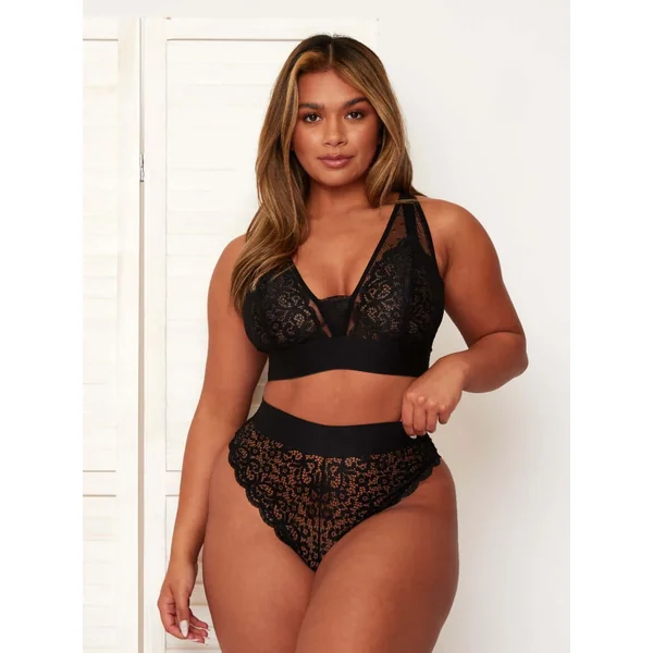 Hallie Bralette & Brief Set : Midnight Black