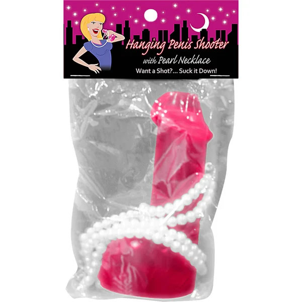 Hanging Penis Shooter With Pearl Necklace