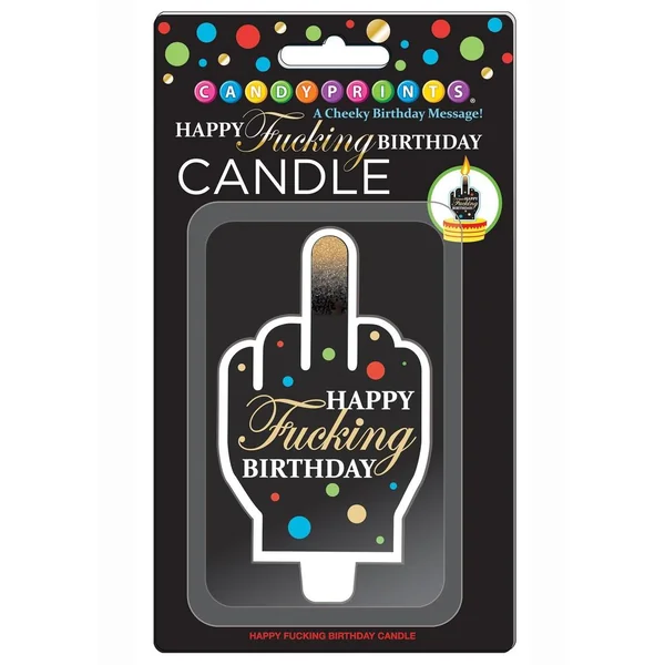 Happy F'n Birthday Fu Finger Candle