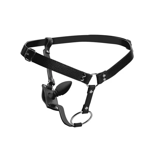 Harness With Cock Ring And Anal Plug