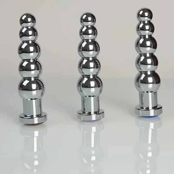 Heavy Duty Metal Anal Plug With 4 Beads Prostate Massage Butt Plug