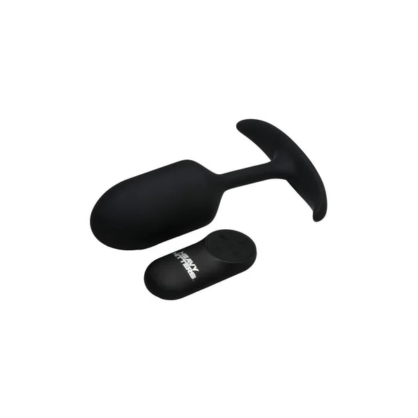 Heavy Hitters Vibrating Weighted Rechargeable Silicone Anal Plug – Large – Black