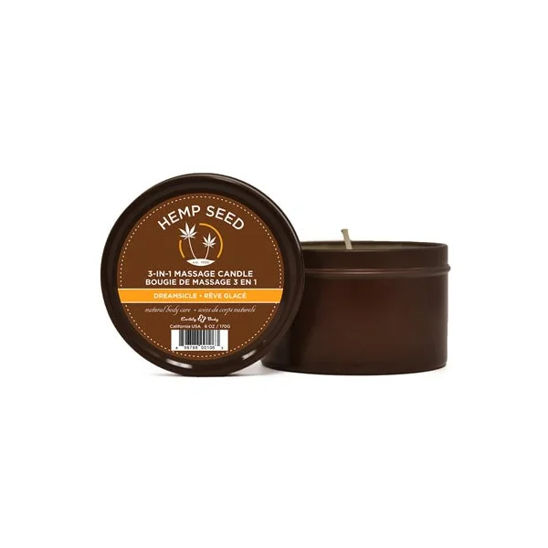Hemp Seed 3-in-1 Massage Candle - Dreamsicle - 6 Oz.