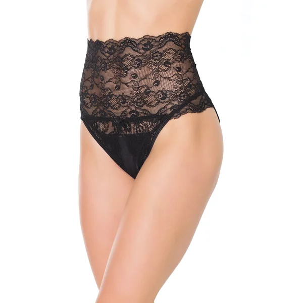 Highwaisted Lace Crotchless Panty