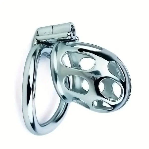 Hollowed-out Stainless Steel Penis Lock Columnar Shape Male Chastity Cage