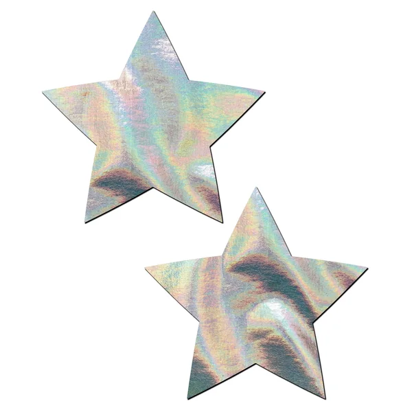 Holographic Star Pasties - Silver
