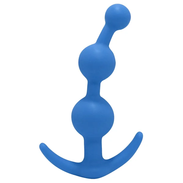 Hook N' Up Medium Beaded Anal Plug - Blue