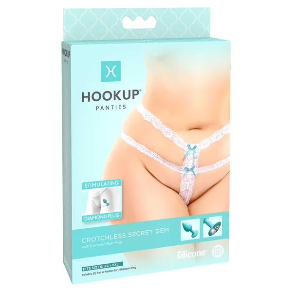 Hookup Panties Crotchless Secret Gem – Fits Size XL-XXL