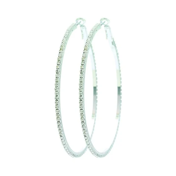 HOOP EARRING POST CLIP 65MM SILVER