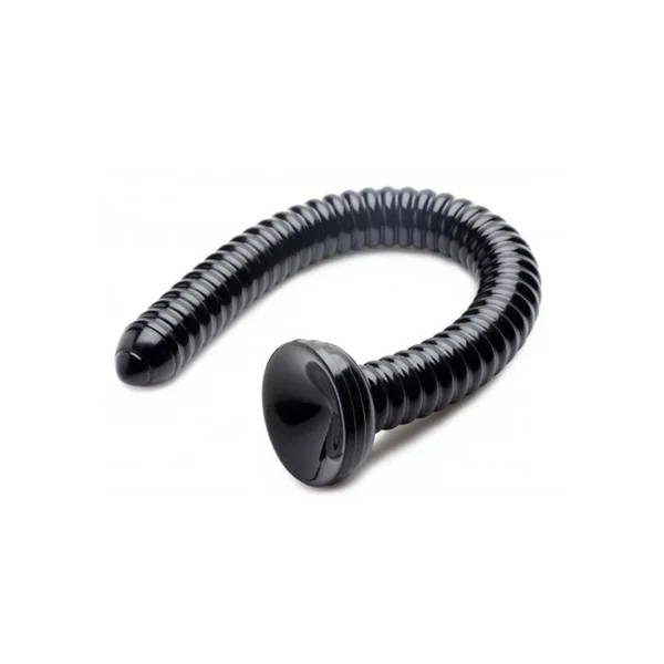 Hosed Ribbed Hose Textured Bendable Dildo Waterproof Black 19 Inch