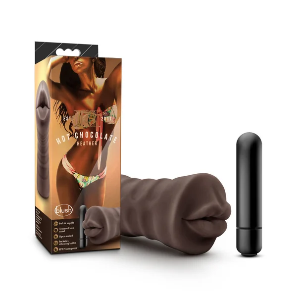 Hot Chocolate By Blush® | Heather Realistic Chocolate Vibrating Masturbator / Stroker