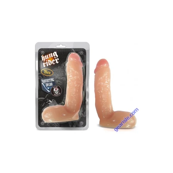 Hung Rider Rex Squirting Pump-Skin Safe Beige Dildo