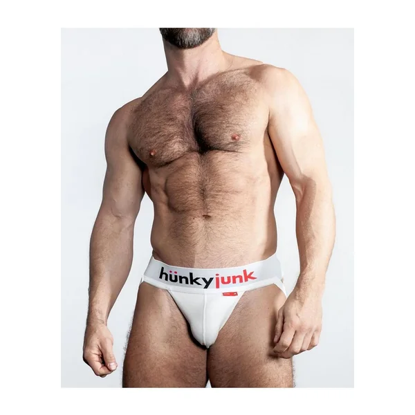 Hunker Comfy Pouch Slider-Strap Jock – White Snow – XXLarge